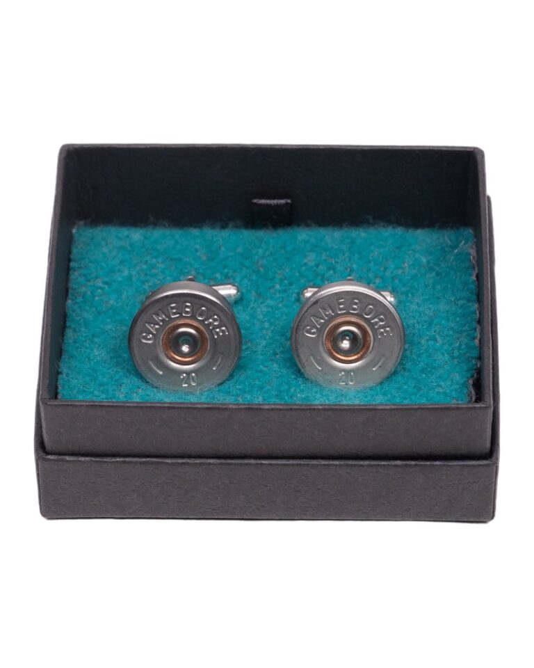 Fine Feathers Silver Metal Shotgun Shell Cufflinks