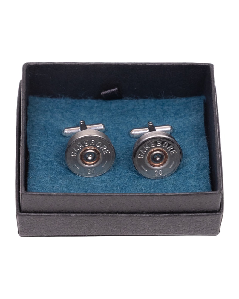 Fine Feathers Silver Shotgun Shell Cufflinks