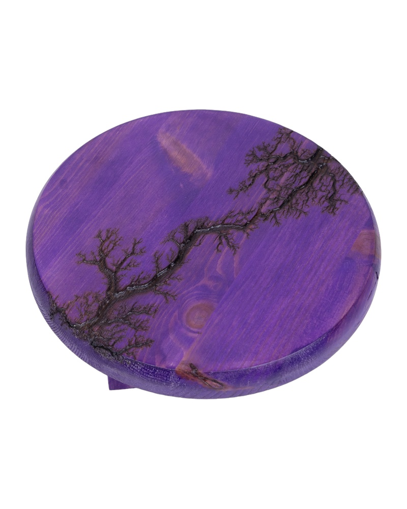 ‘Fractal Purple Wooden Mini Side Table’ by The Lightning Shack