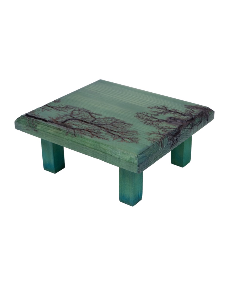 ‘Fractal Wooden Green Mini Side Table’ By The Lightning Shack