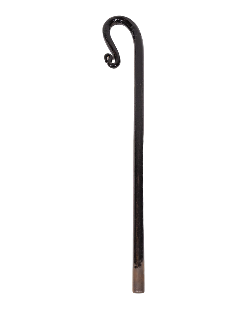 Hand Forged Iron Walking Stick with Hook Handle