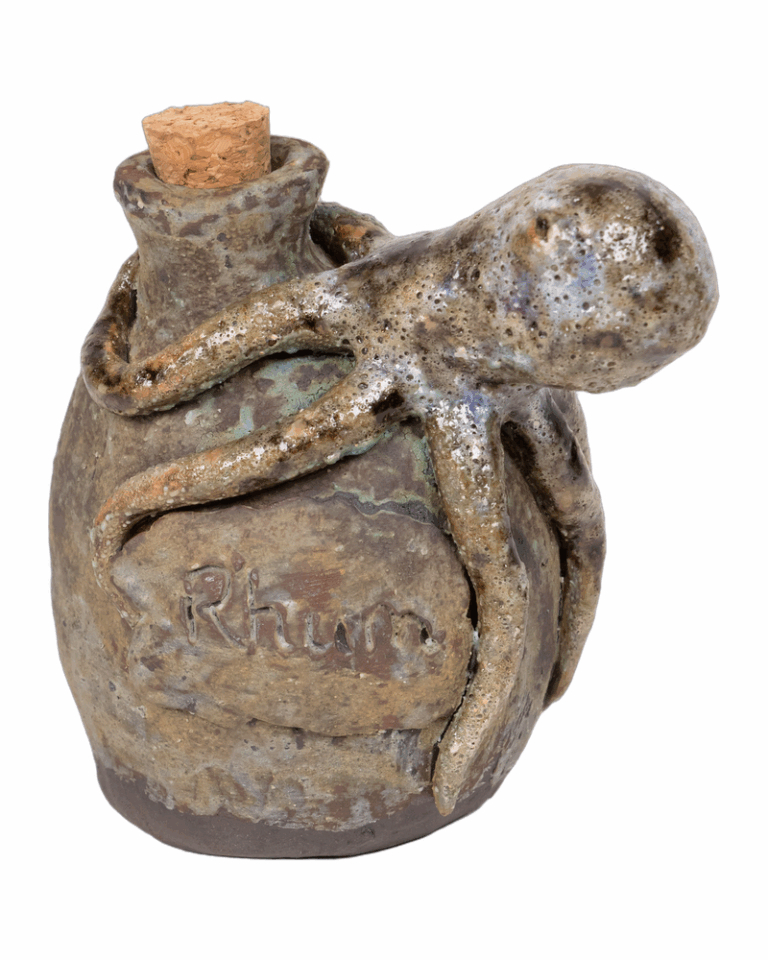 Handcrafted Ceramic Octopus 'Rhum' Bottle by Emilie in Belfast
