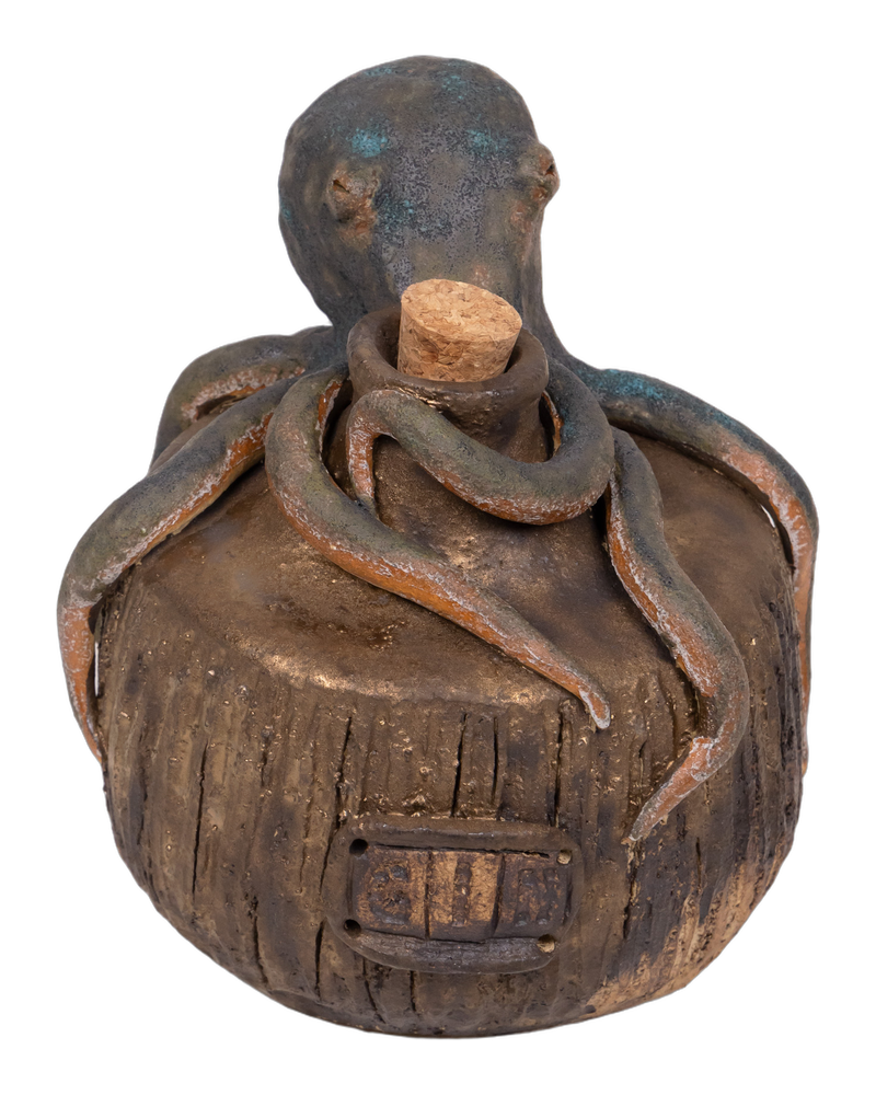 Handmade Ceramic Octopus Gin Bottle by Emilie in Belfast