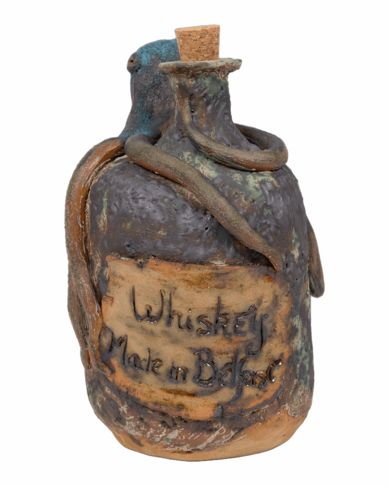 Handmade Ceramic Octopus Whiskey Bottle 'Made in Belfast' by Emilie in Belfast