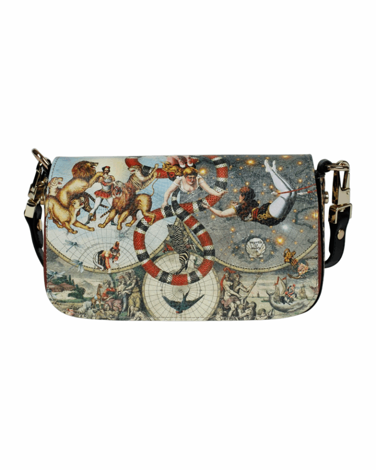 Le Cirque Du Monde Leather Cross Body Clutch
