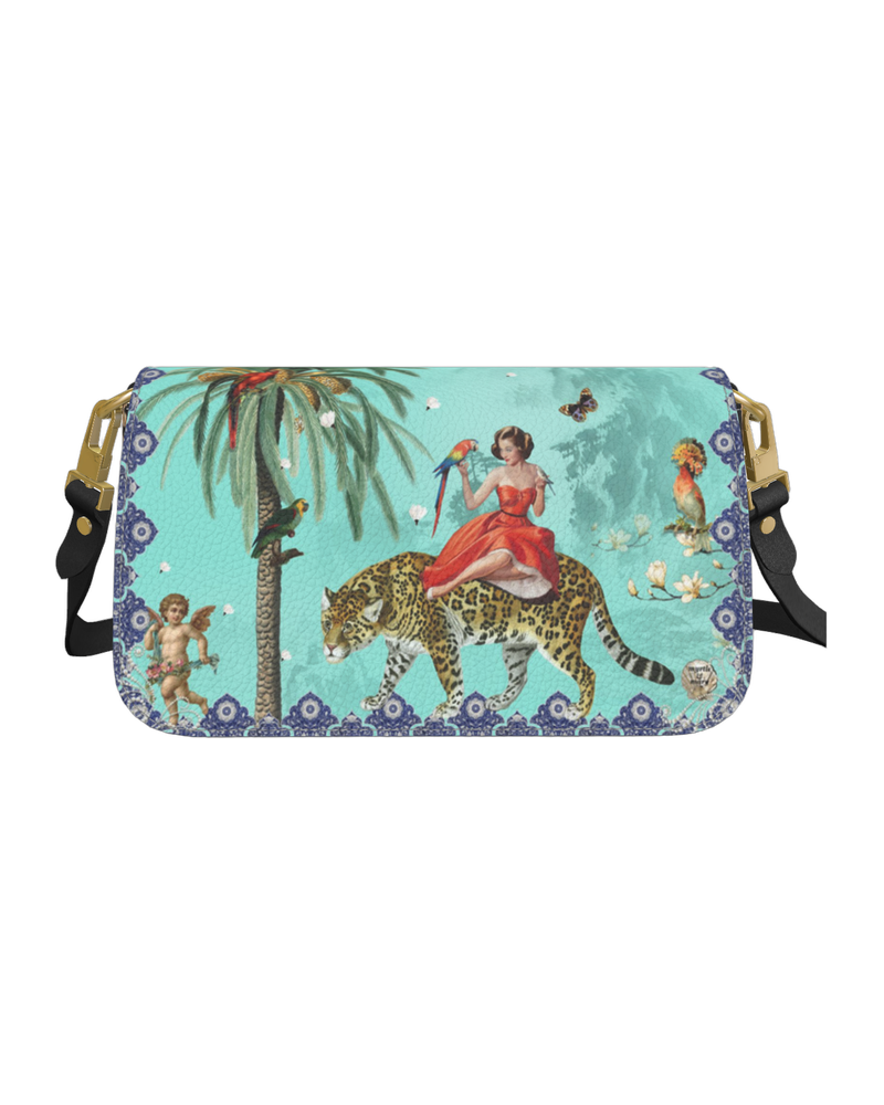 Mary Leather Cross Body Clutch – Turquoise