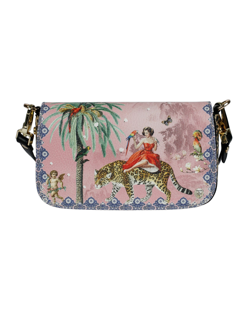 Mary Pink Leather Cross Body Clutch Bag