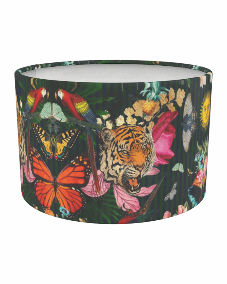 Paradise Lost 'Night' Drum Lamp Shade - Lux soft touch velvet (Round)