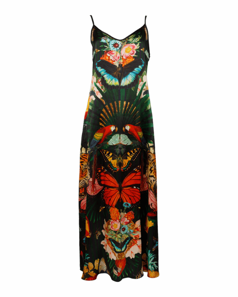 Paradise Lost "Night" Silk Slip Dress (2XL)