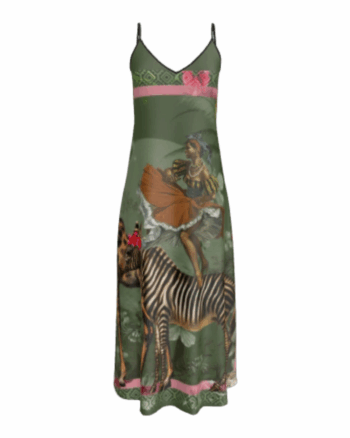 RiRi Silk Slip Dress – Olive (M)