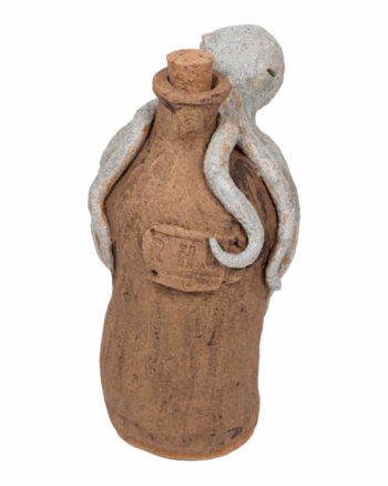 Sculptural Ceramic Bottle with Octopus Figure by Emilie in Belfast
