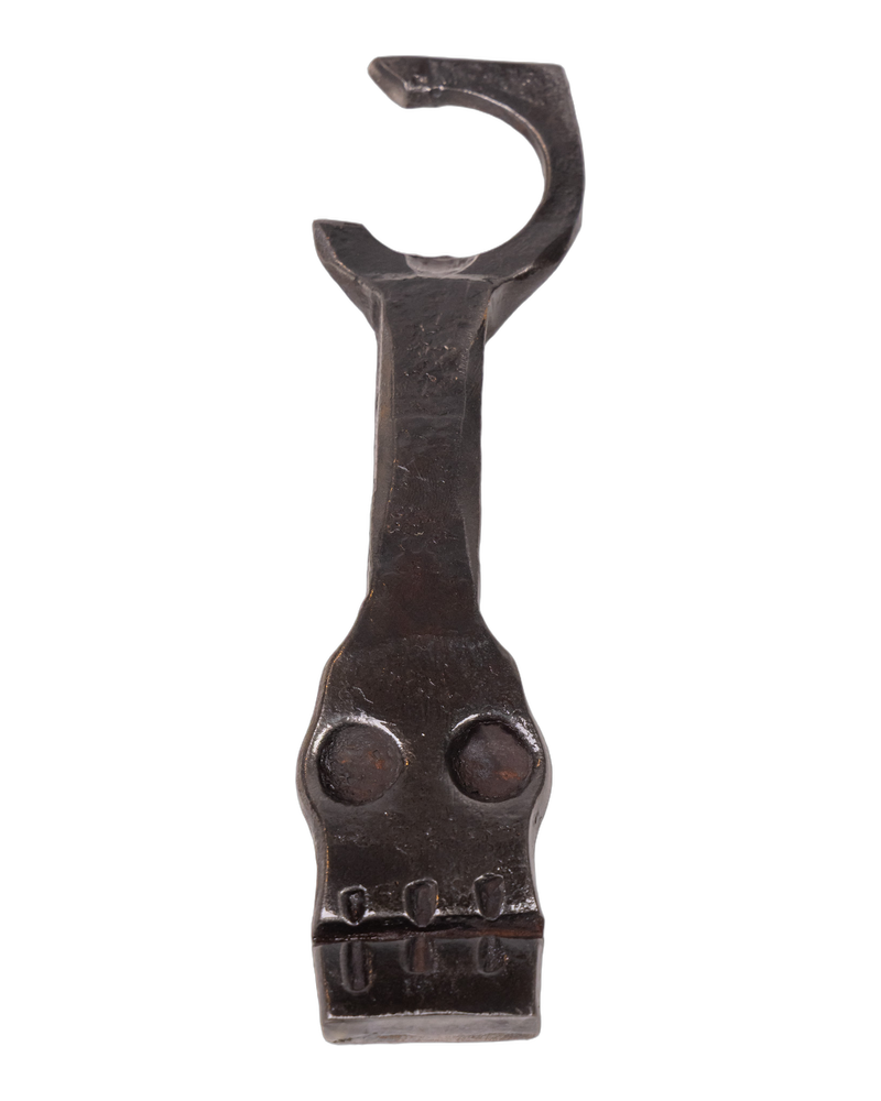 Vintage Steel Hook Tool with Skull Face Design