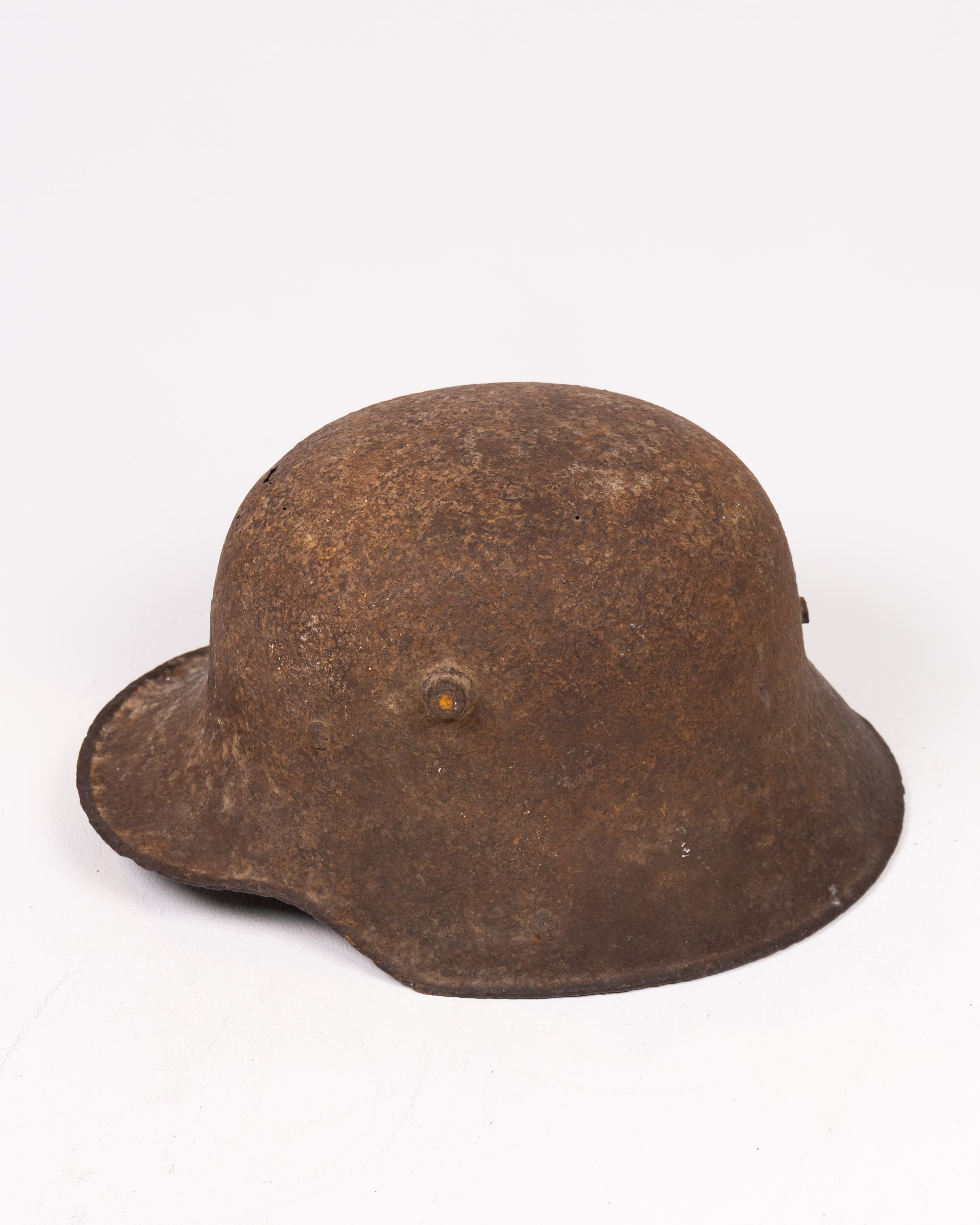 Antique WWI M16 German Steel Helmet with Battle Wear