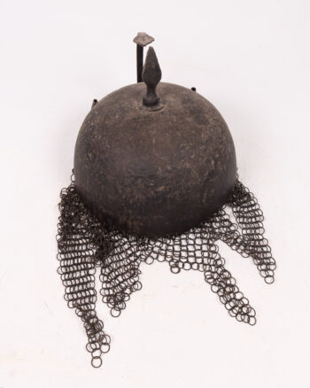 Antique Steel Kulah Khud Helmet with Chainmail
