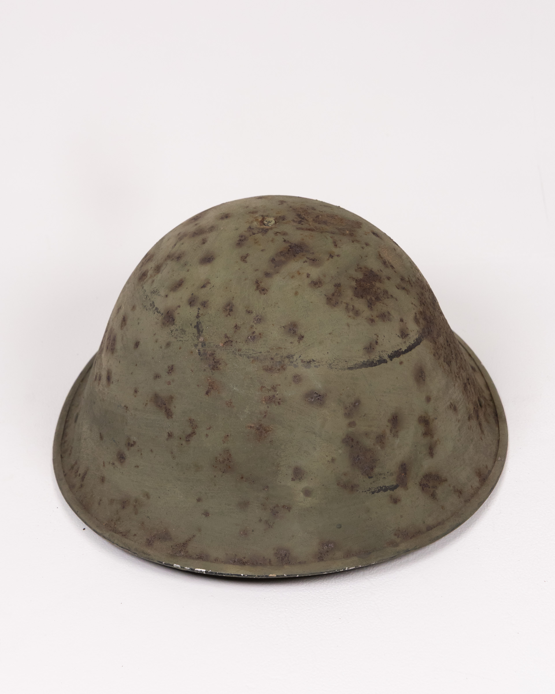 Vintage Steel Military Helmet with Distressed Finish