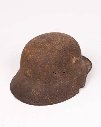 Antique WWI M16 German Steel Helmet with Battle Wear