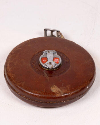 Vintage Rabone Chesterman Leather Tape Measure with Metal Details