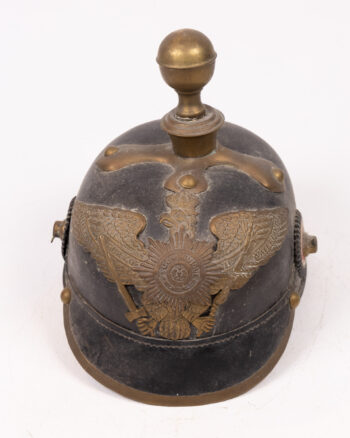 Leather Pickelhaube Prussian Helmet with Eagle Crest