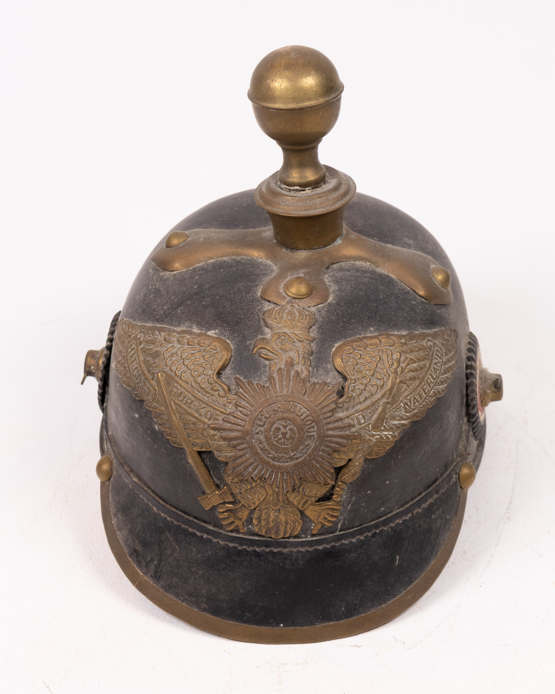 Leather Pickelhaube Prussian Helmet with Eagle Crest