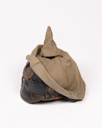 Alternative view of Antique German Leather Pickelhaube Helmet with Cover
