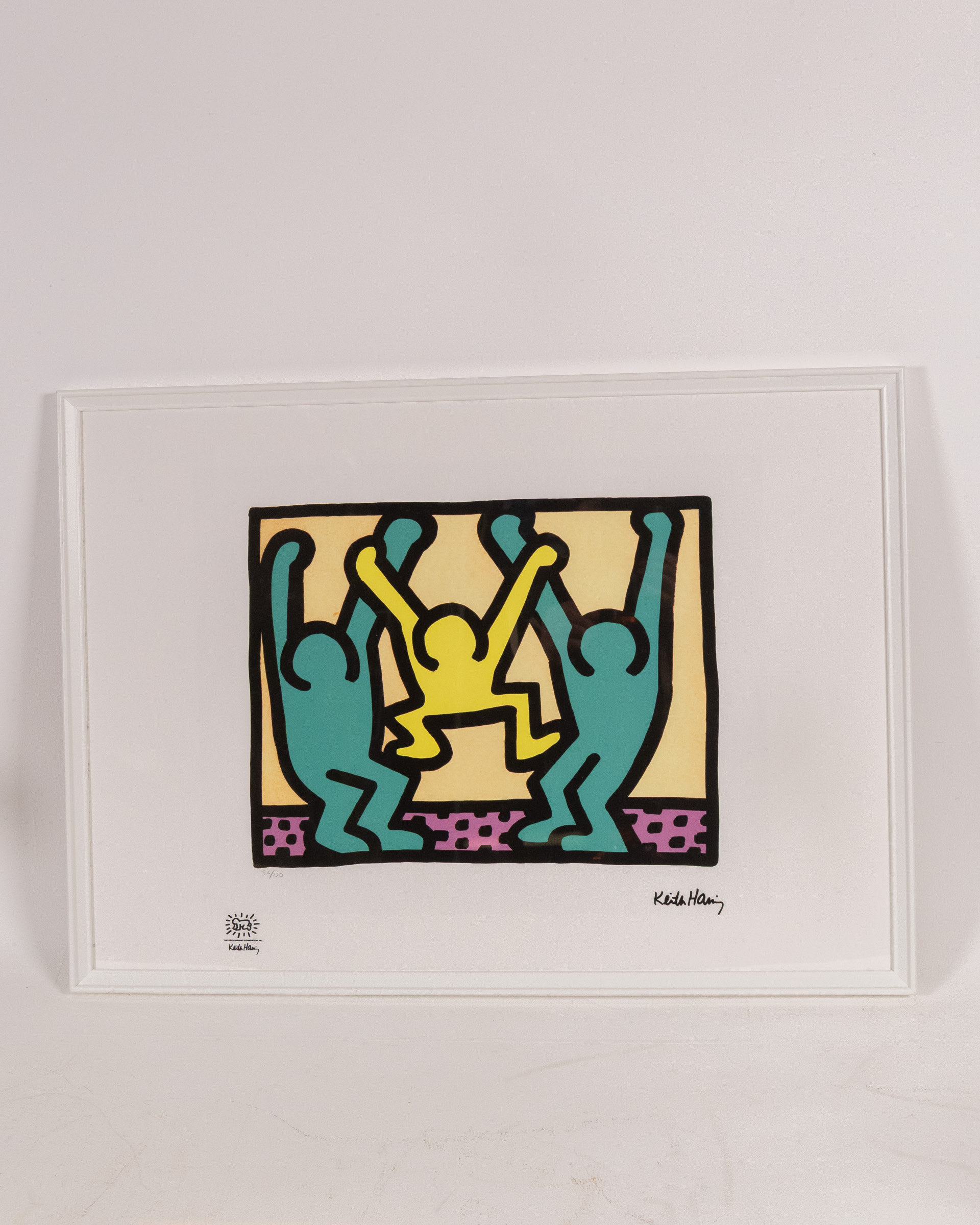 Keith Haring Framed Lithograph, Marked and Numbered