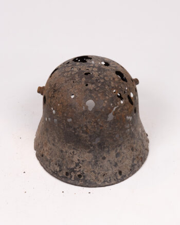 WWI German Steel Helmet with Battle Damage