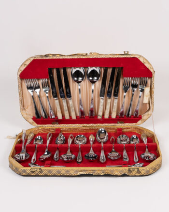 Vintage Stainless Steel Cased Cutlery Set with Handles
