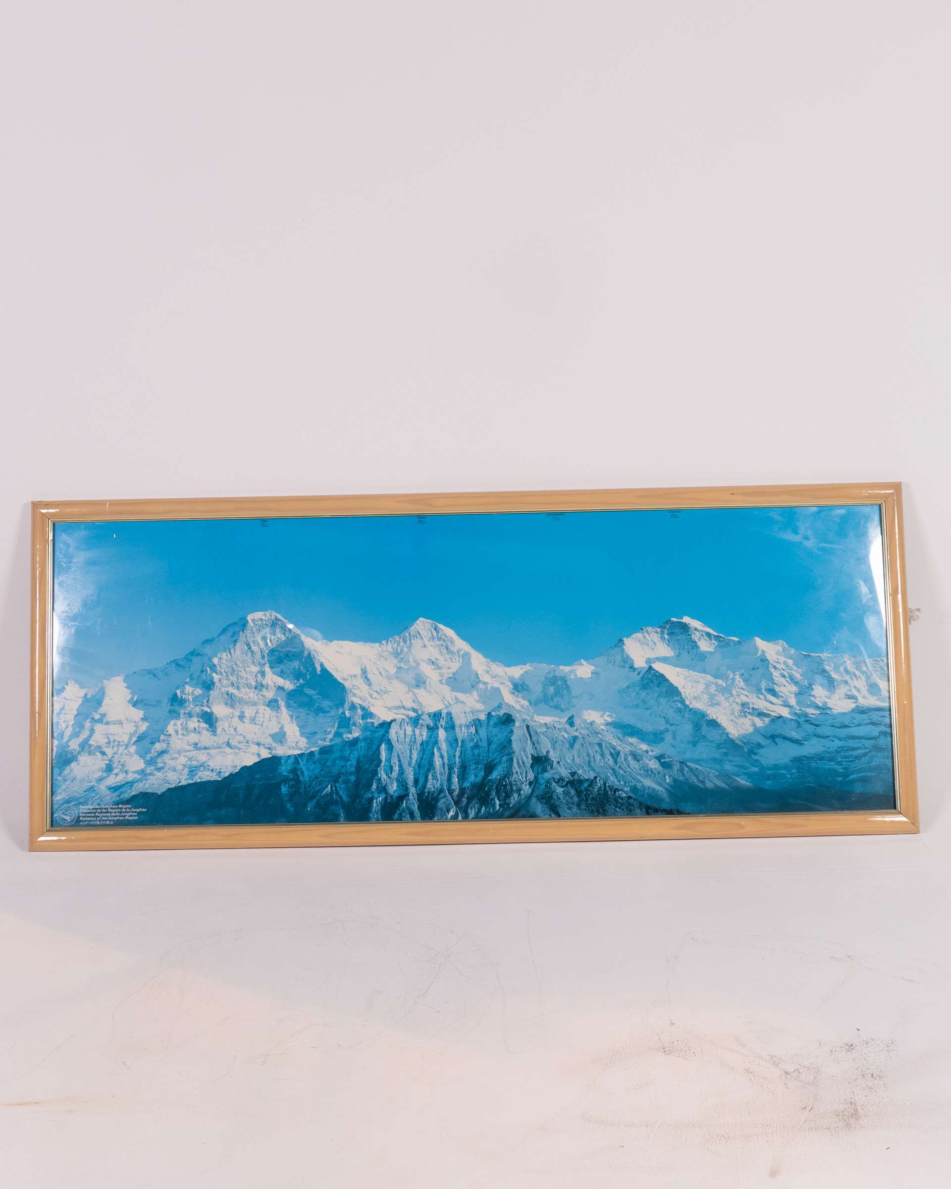 Framed Mountain Landscape Print with Wood Frame