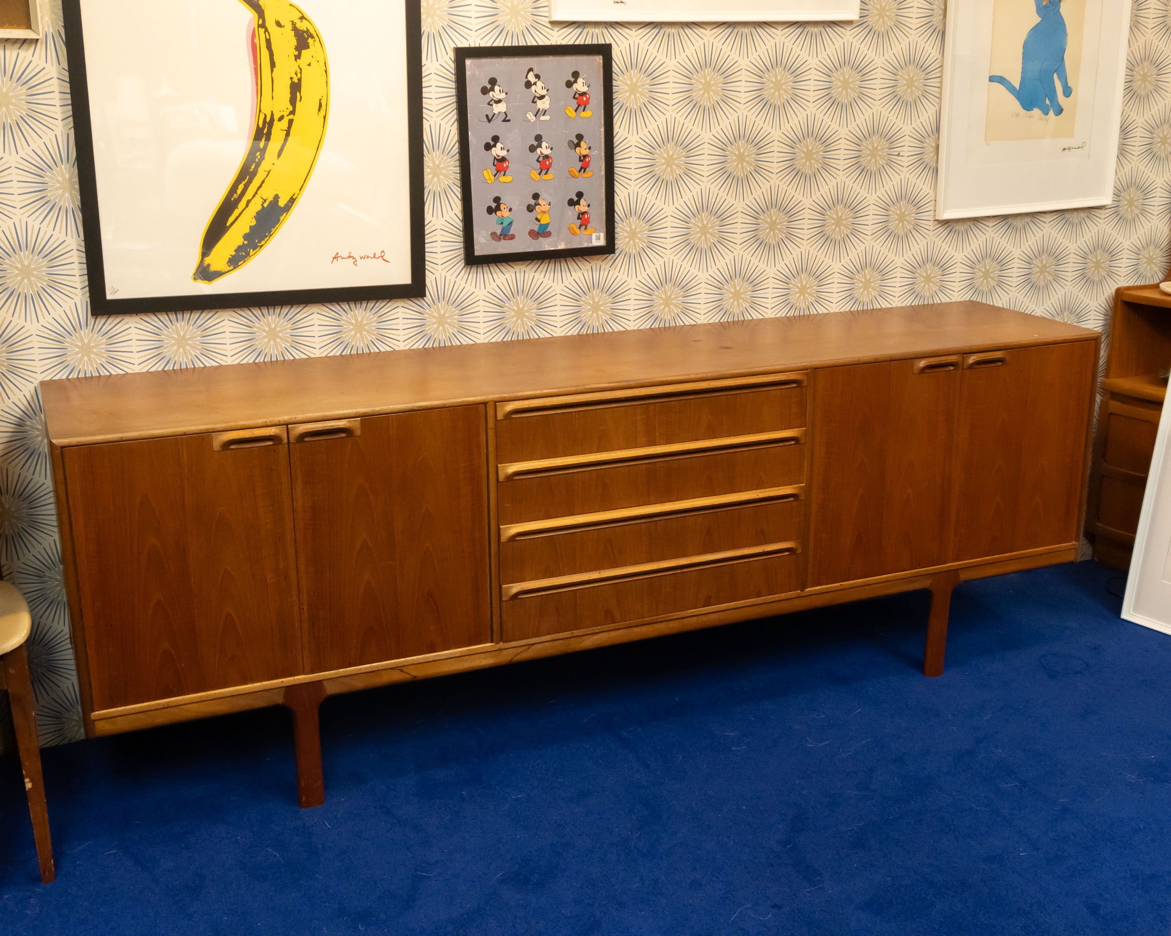 Mid Century Teak Sideboard with Doors and Drawers