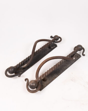 Antique Wrought Iron Door Handles with Twisted Detail