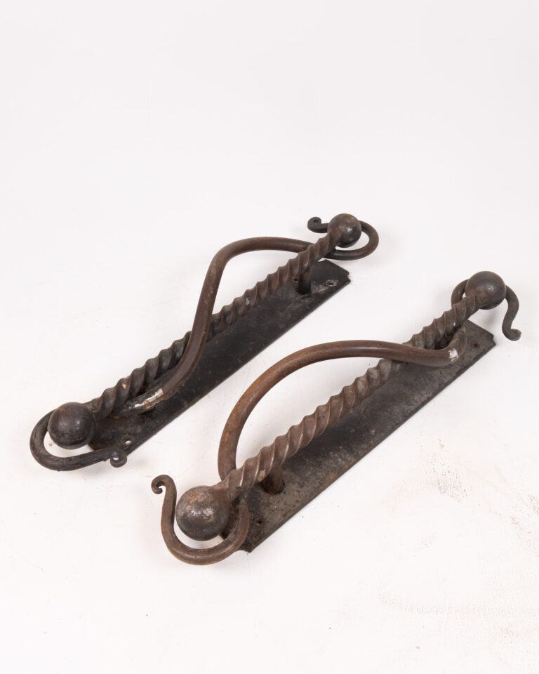Antique Wrought Iron Door Handles with Twisted Detail