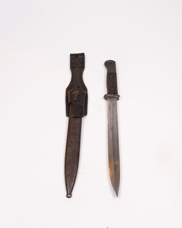 Vintage Steel Bayonet with Leather Sheath