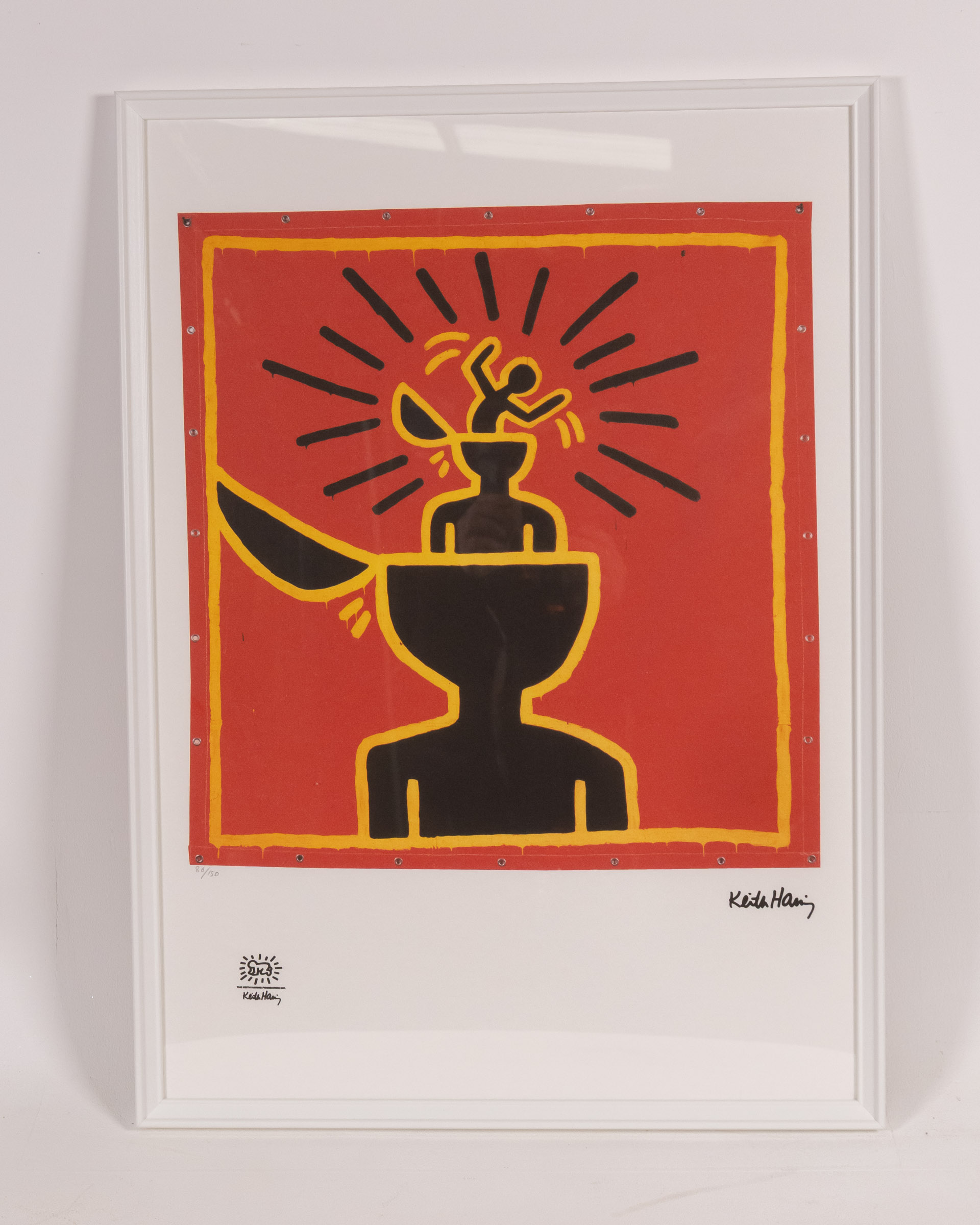 Keith Haring Framed Lithograph Printed on Set