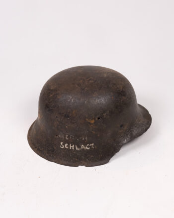 Vintage German M35 Steel Helmet with “Schlacht” Marking
