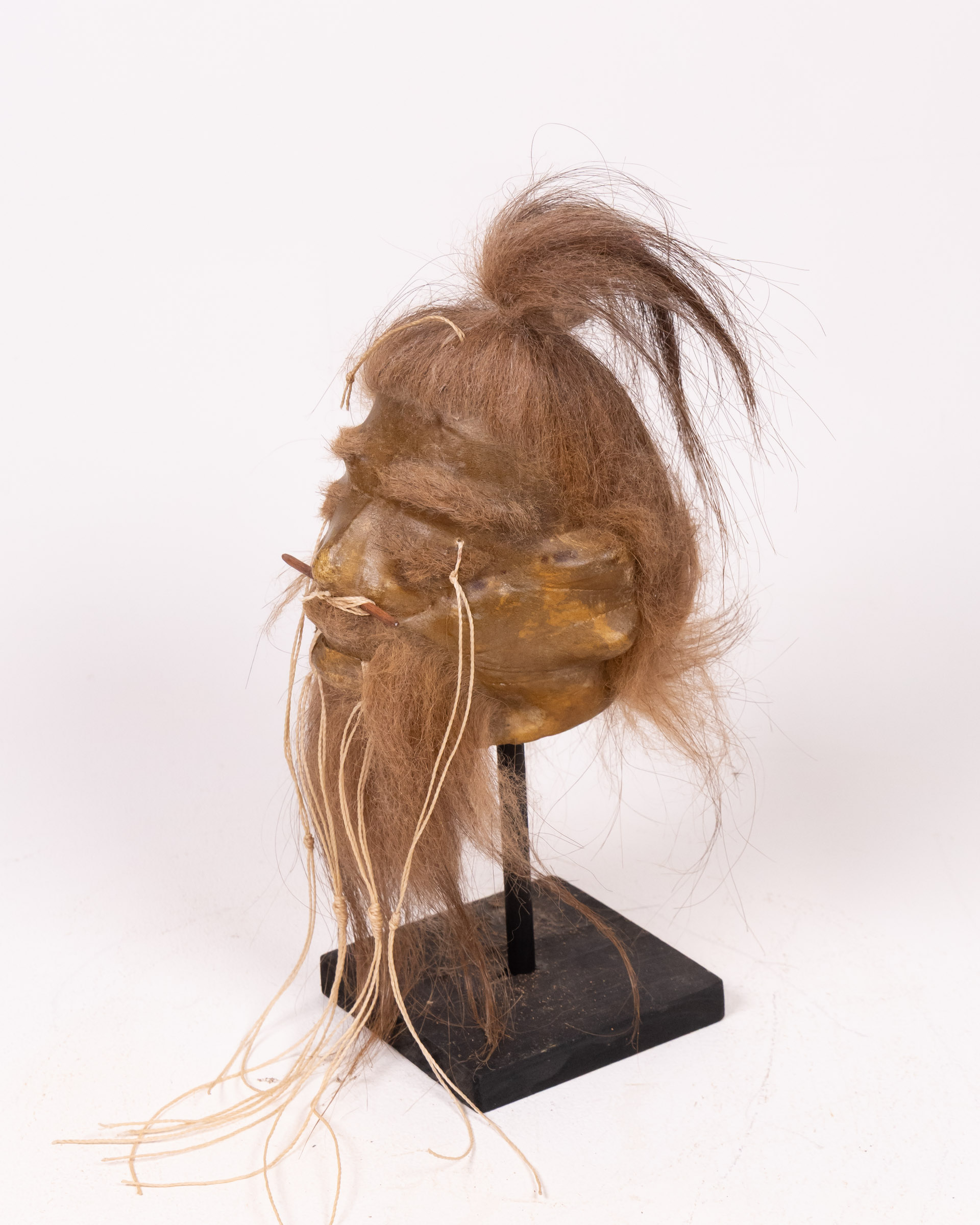 Macabre Shrunken Head Replica with Hair Detail - Image 4