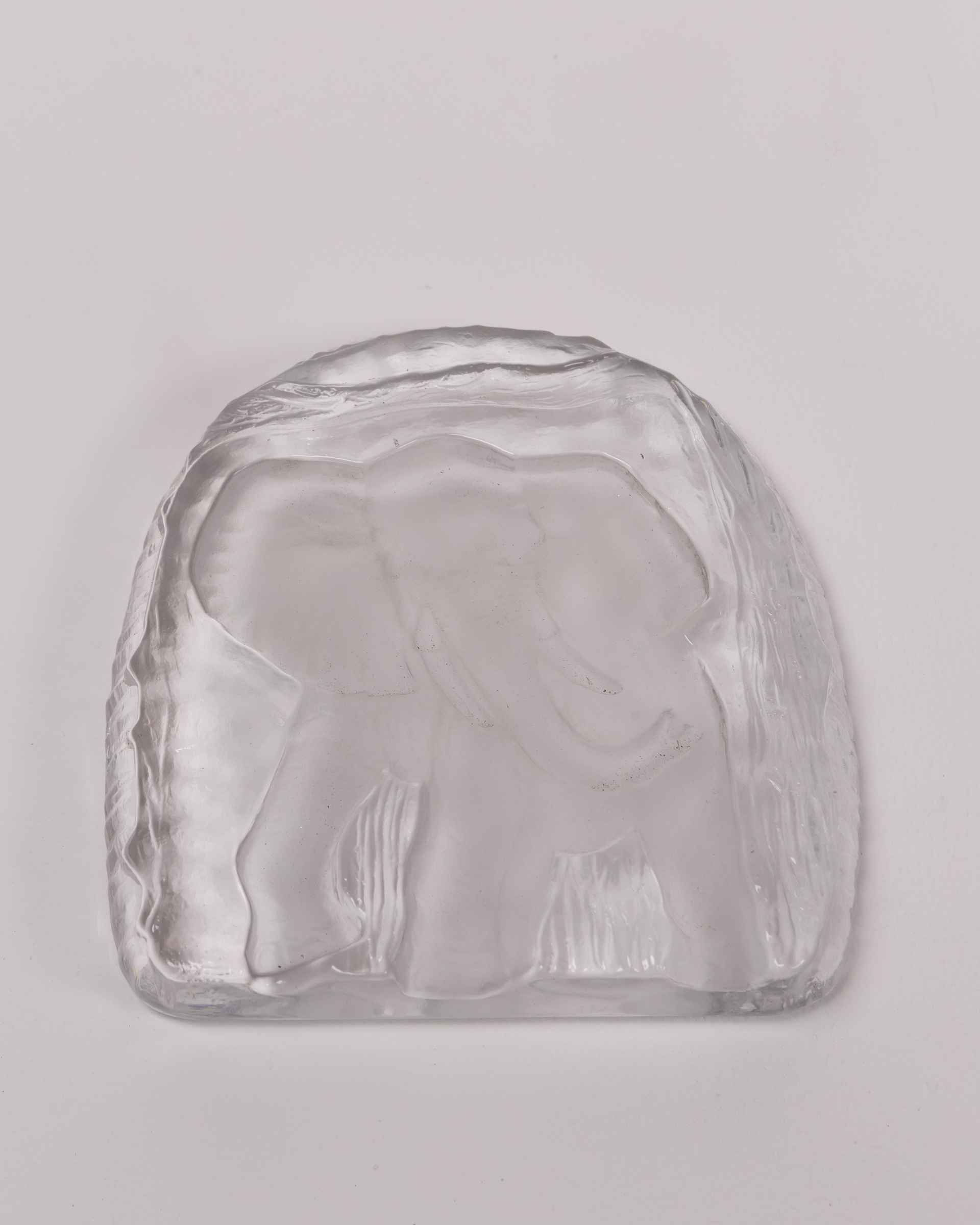 Lalique Style Elephant Glass Dish with Box