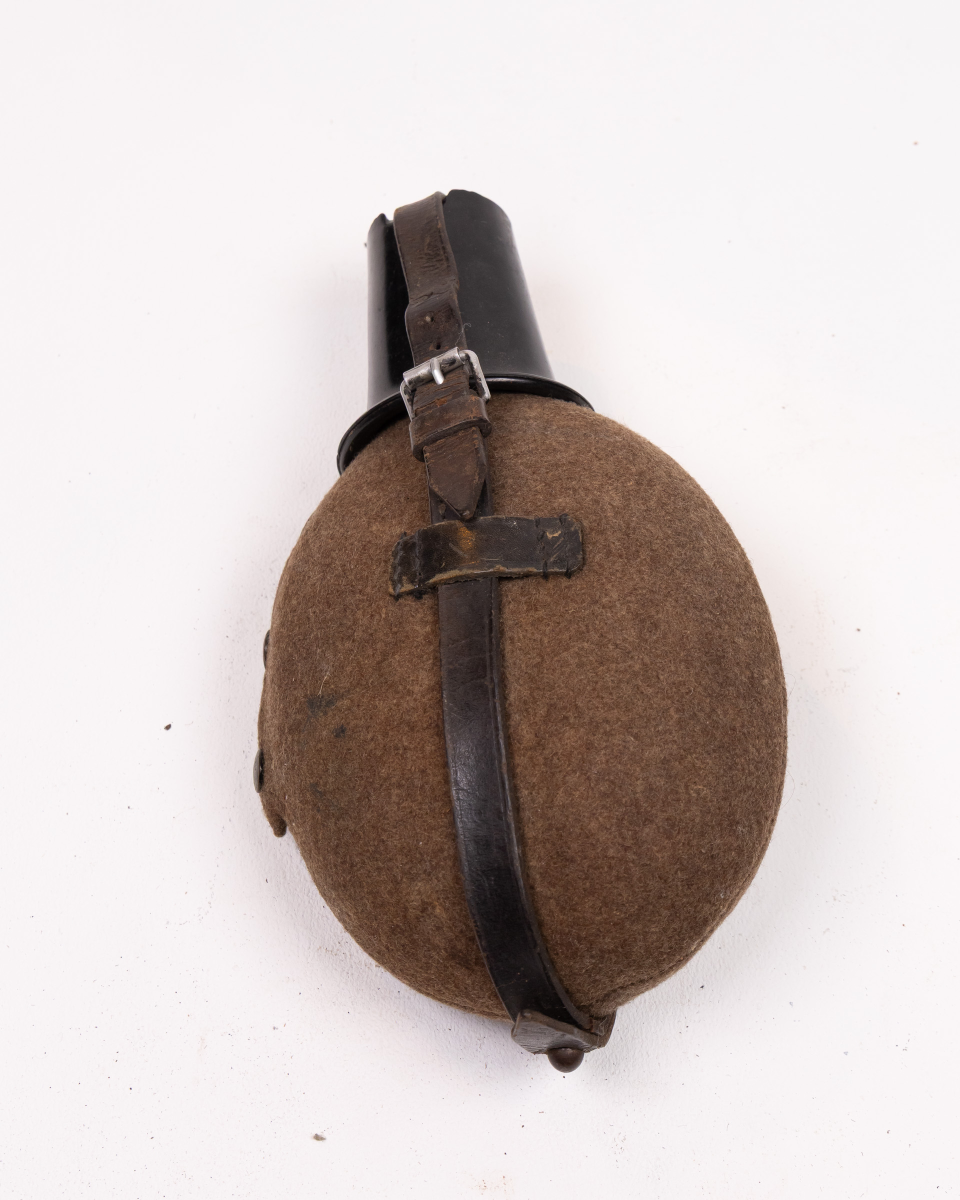 Vintage German Wehrmacht M31 canteen Military Water Canteen with Leather Strap