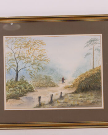 Framed Watercolour Painting with Landscape Scene