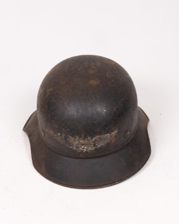 Vintage German M17 Steel Combat Helmet with Volksturm Insignia