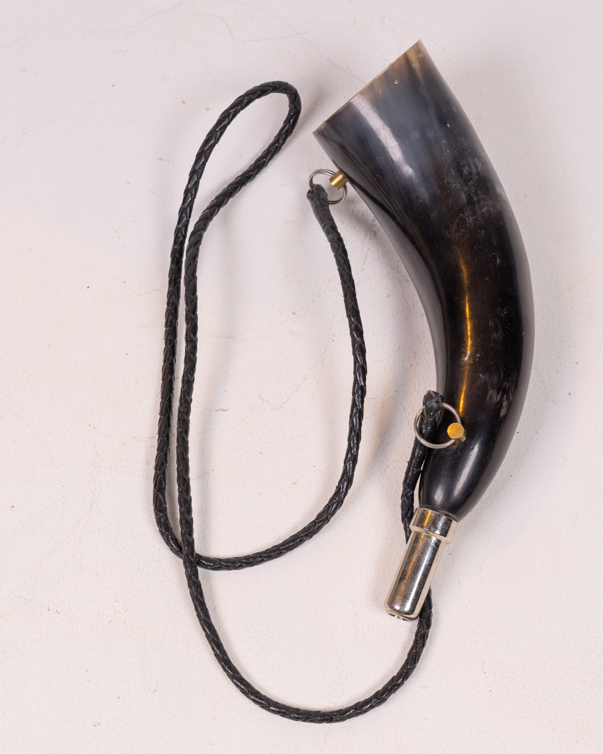 Vintage Black Horn with Leather Strap