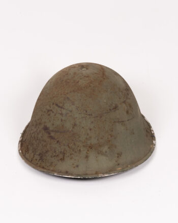 Vintage Steel Military Helmet with Chinstrap