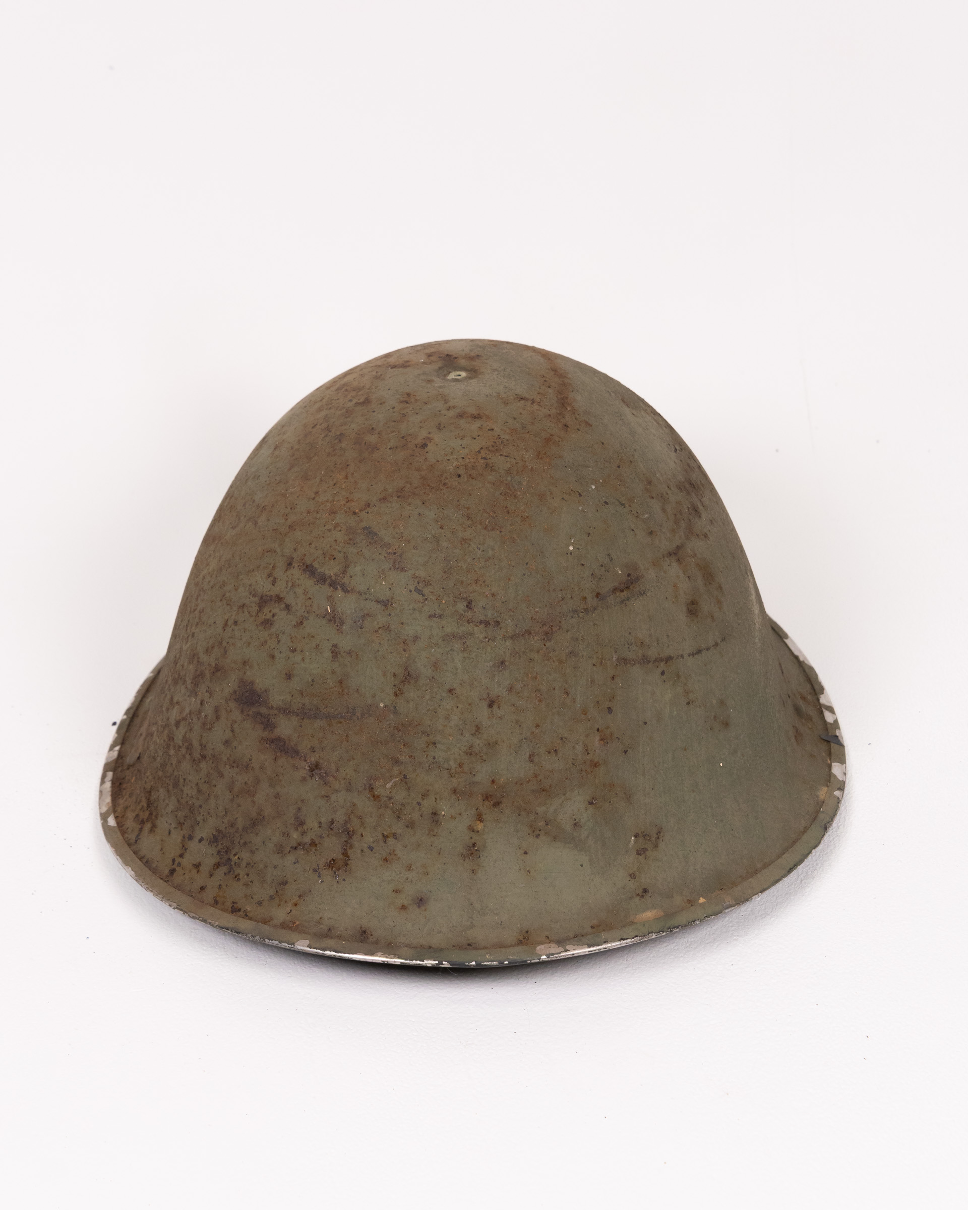 Vintage Steel Military Helmet with Chinstrap