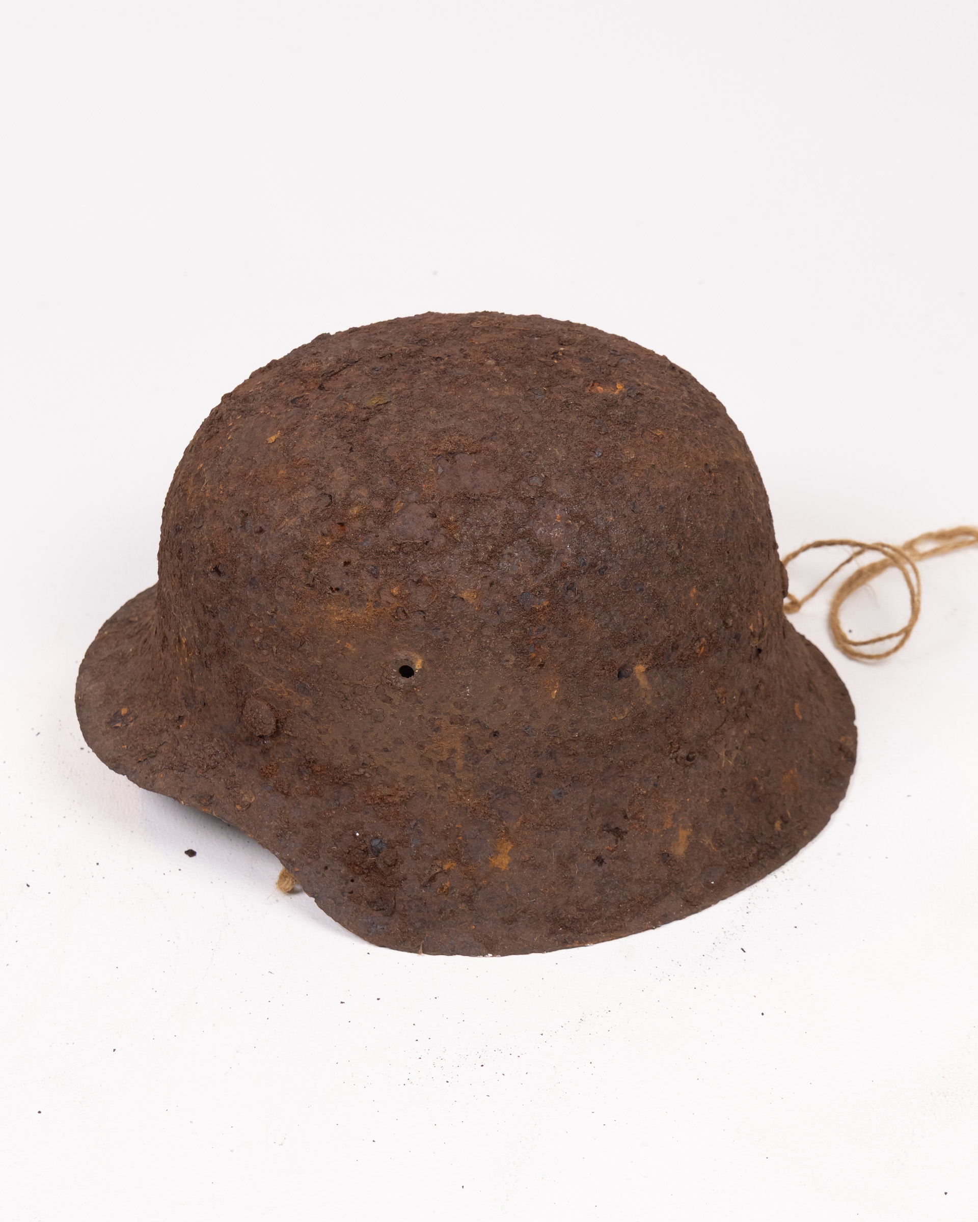 Vintage German M35 Stahlhelm with Heavily Rusted Finish