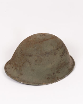 Vintage Steel Military Helmet with Chinstrap
