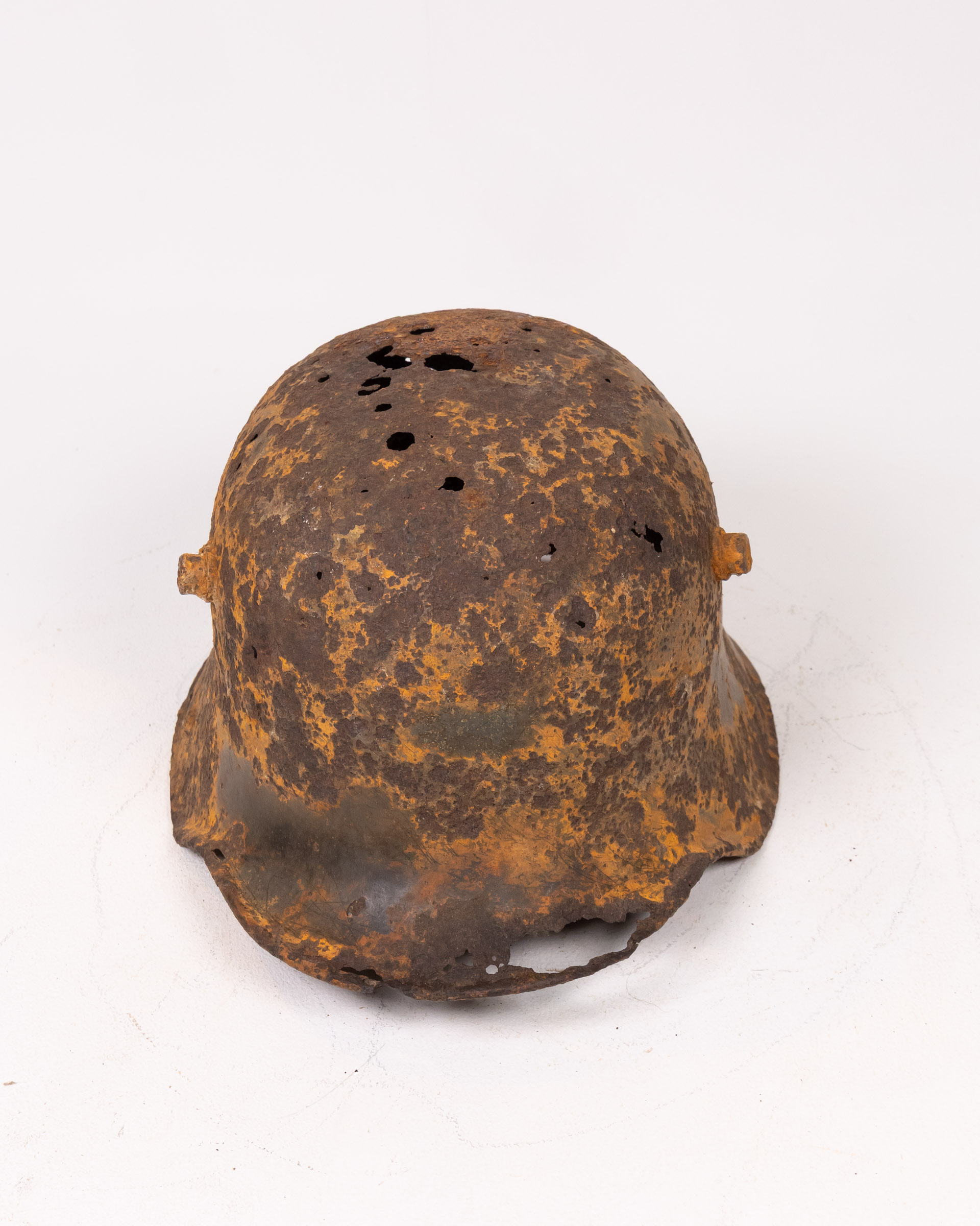 WWI German Steel M1916 Helmet with Battle Damage