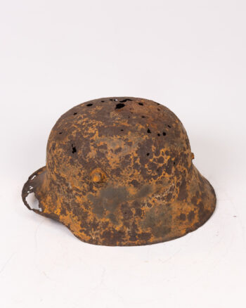 WWI German Steel M1916 Helmet with Battle Damage
