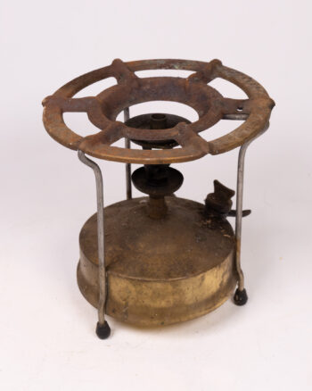 Vintage Brass Camping Stove with Trivet