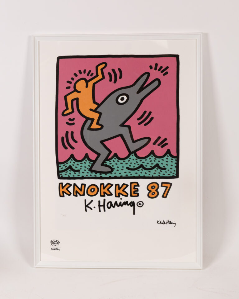 Keith Haring 'Knokke 87' Framed Pop Art Print