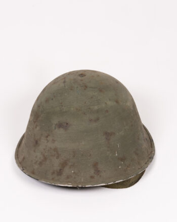 Vintage British Steel Military Turtle Helmet with Green Finish