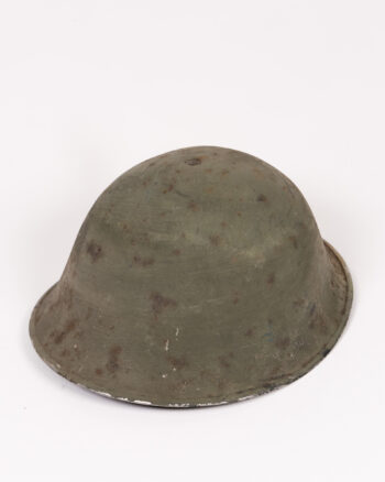 Vintage British Steel Military Turtle Helmet with Green Finish